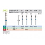 Freze diamantate, sferice cu gat diamantat, forma 002